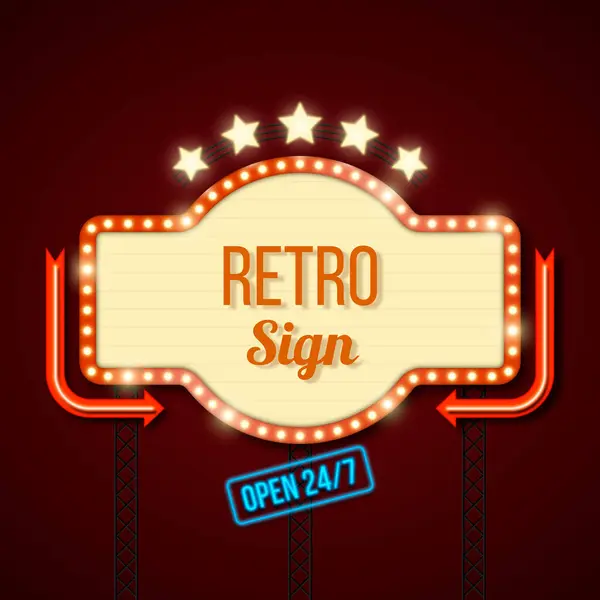 stock vector Retro luminous poster in flat style vector image