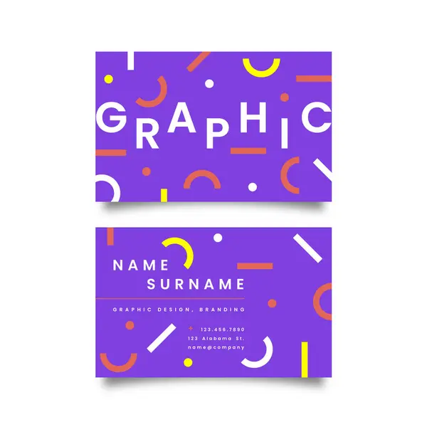 Stock vector Funny graphic designer business card template vector image