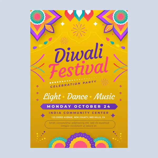 stock vector Gradient vertical poster template for diwali festival vector image