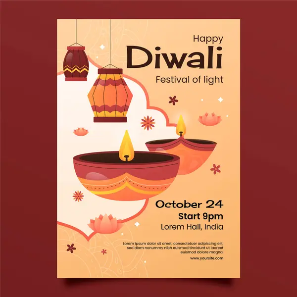 stock vector Gradient diwali vertical poster template vector image