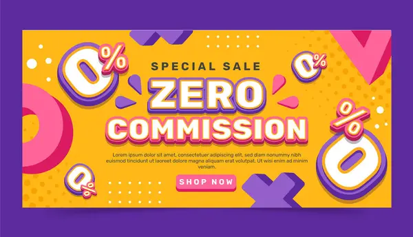 stock vector Flat design zero commission sale banner vector image