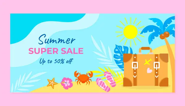 stock vector Hand drawn summer sale banner vector image