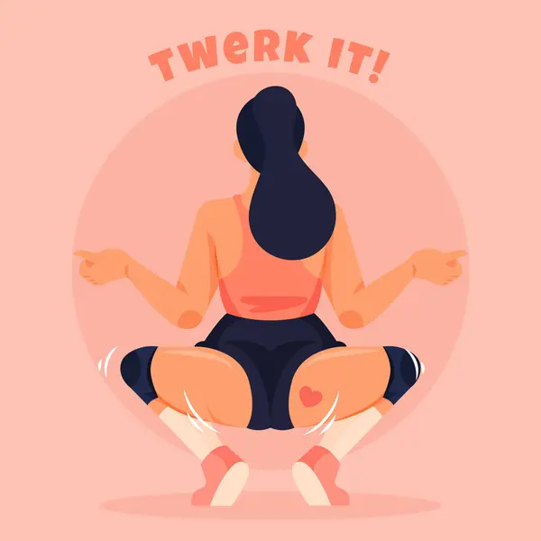 stock vector Hand drawn flat twerk illustration vector image