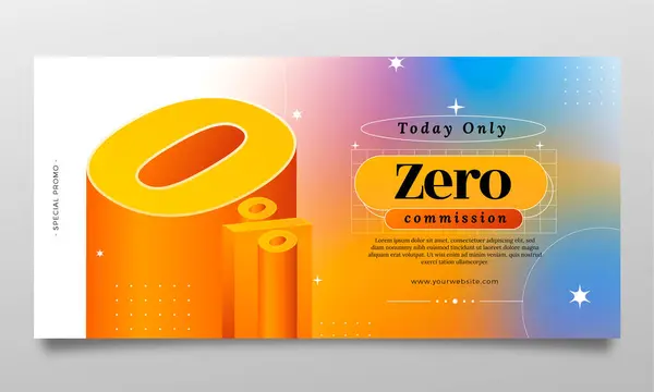 Stock vector Gradient zero commission sale banner vector image