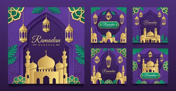 stock vector Instagram posts collection for islamic ramadan celebration vector image