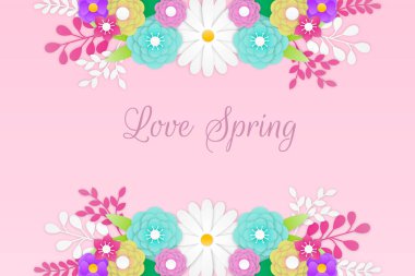 Spring background in colorful paper style vector image clipart