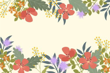 Hand drawn floral spring background vector image clipart