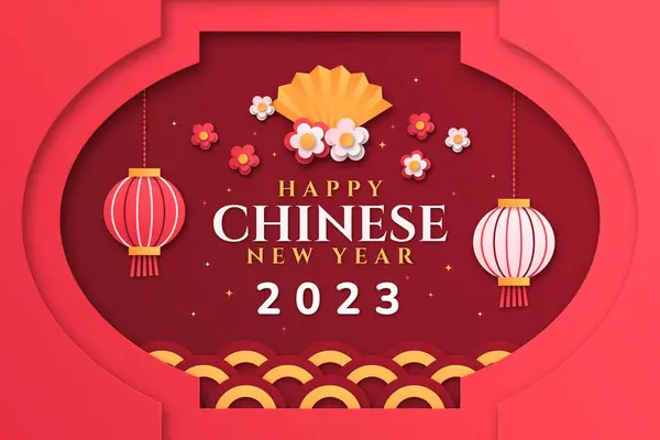 stock vector Paper style background for chinese new year celebration vector image