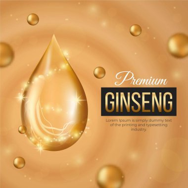 Gerçekçi ginseng ad vektör görüntüsü