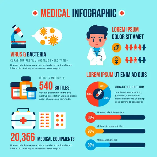 stock vector Medical infographic collection template vector image