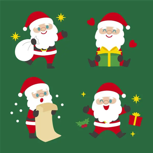 stock vector Flat santa claus characters collection vector image