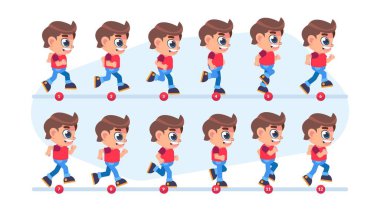 Cartoon character animation frames vector image clipart