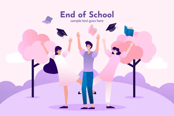 stock vector Gradient end of school background vector image