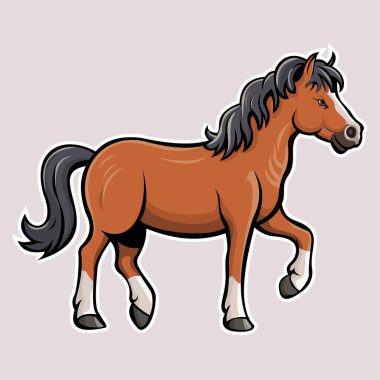 Bu kahverengi at çizgi film sanatı.