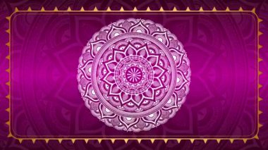 Altın Mandala Dönüşümlü Lüks Arka plan. Yoga, Düğün ve Ramazan için Kızıl Arkaplan ile Zarif Düğün Davetiyesi