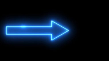 Pembe ışık sinyalinin Neon işareti Arrows Animasyonu ve merkezden yayılan siyah bir arka plan. Haber gibi çeşitli ortamlar oluşturmak için kullanılabilir