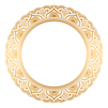 Lüks altın daire çerçeveli Hint çiçeği mandala sanatı şeffaf vintage altın dairesel desenli