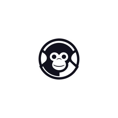 Astronot Maymun Logosu. Astronot maymun logosu tasarımı, modern bir şirket için mükemmel..