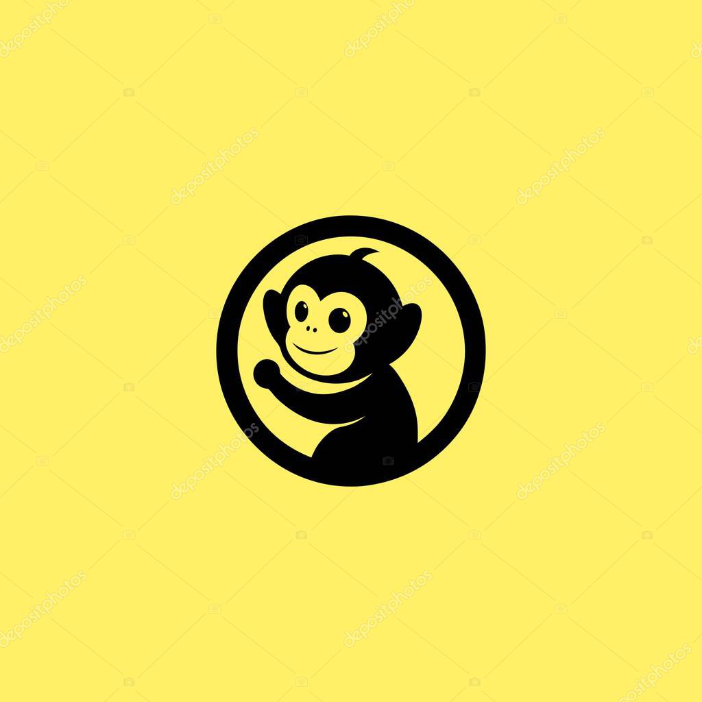 Little Monkey Logo. Logo design of cute little monkey.