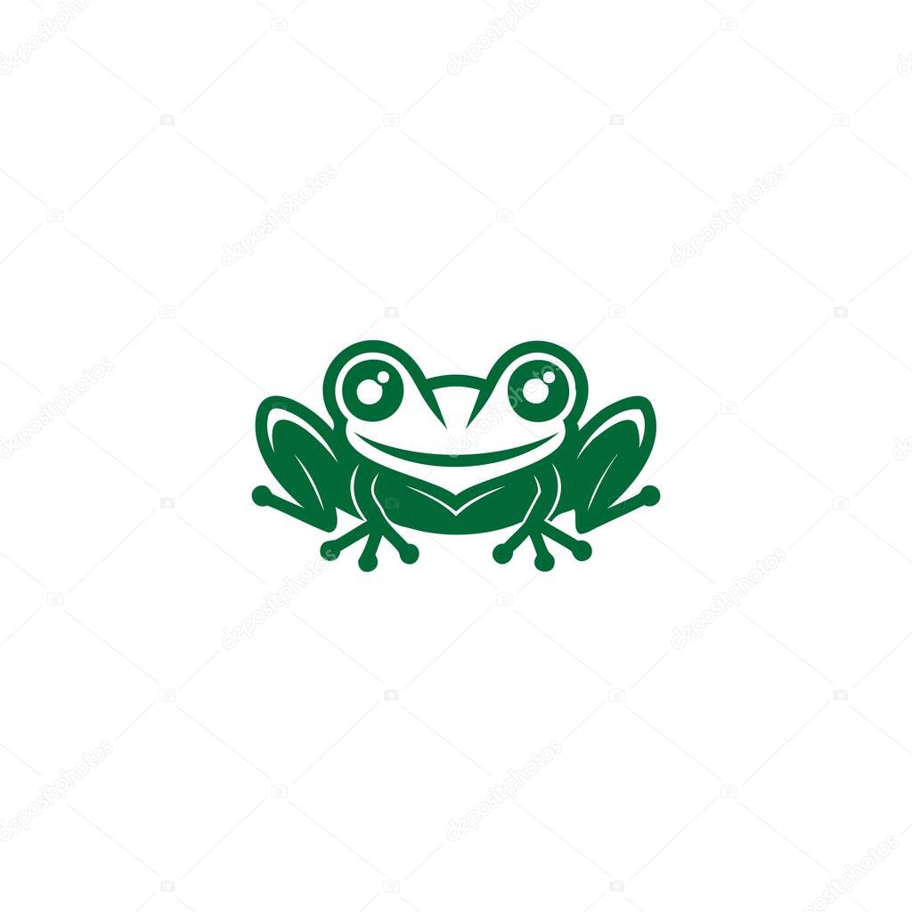 Modern Simple Frog Logo in illustration design.. Creative and unique Frog logo concept. animal logos animals frog brand.