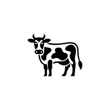 Minimalist İnek Logosu. Minimalist inek logosu tasarımı, inek sütçülüğü için mükemmel..