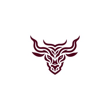 Longhorn Bow Cow Logo.  negative space Sagittarius sign and a longhorn with a bow on the top of it. clipart