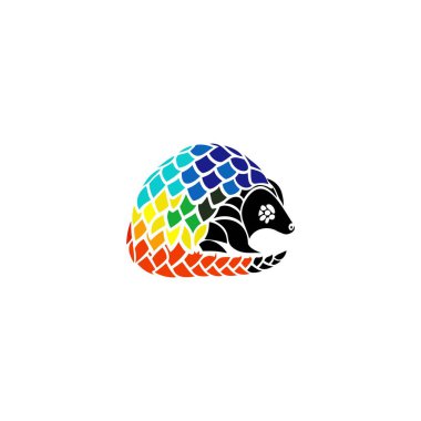 Pangolins Logo in illustration design. This logo is suitable for animal lovers this colorful logo for any industry. clipart