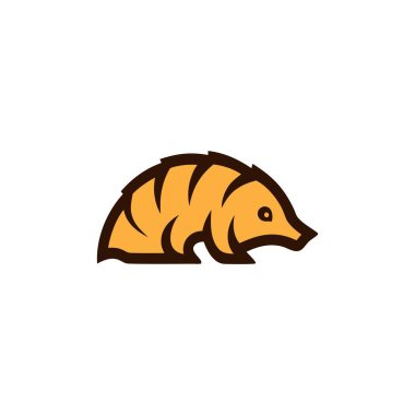 Antika hipster pangolin logosu. Monolin sanat ikonu. pangolin logo tasarımı