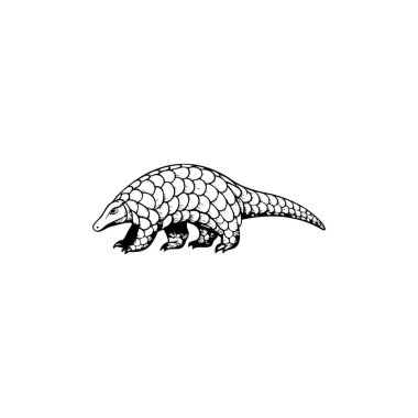 Armadillo silhouette vector illustration on white background clipart