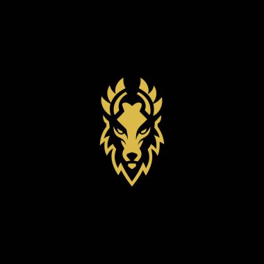 Oak Wolf Head Logo Tasarımı. Meşe Kurt Kafa logosu. Minimal temiz ve benzersiz stilize Oak Wolf Wolf Head logosu tasarımı.