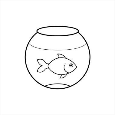 Balık boyama sayfası temiz sanat çizgisi