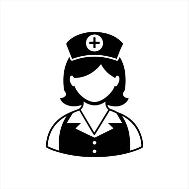 Hemşire silueti siyah beyaz sanat eseri