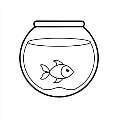 balık renklendirme sayfası çizgisi siyah