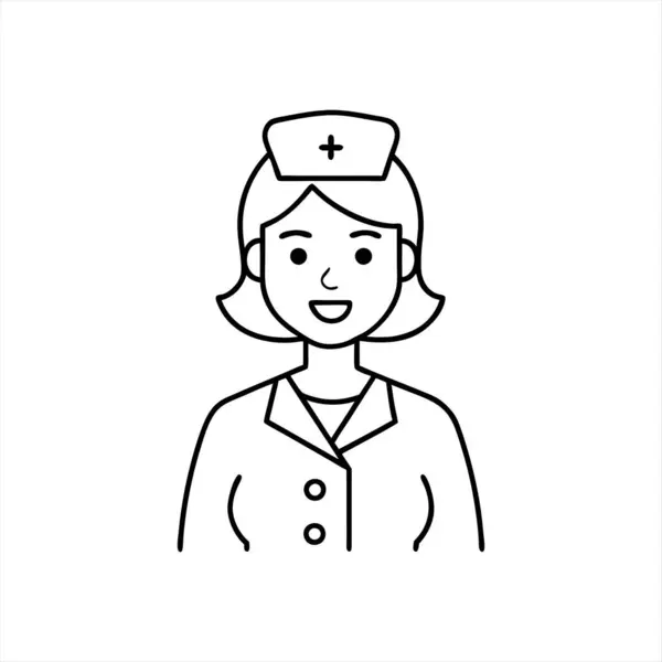 Hemşire boyama sayfası beyaz ve siyah sanat çizgisi