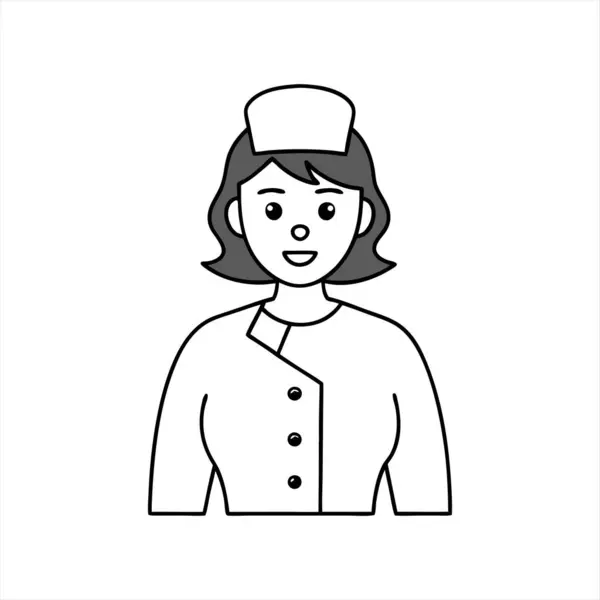 Hemşire boyama sayfası beyaz ve siyah sanat çizgisi