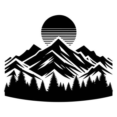 Gün batımı siluet mesafeden dağ