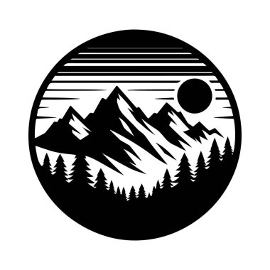 Gün batımı siluet mesafeden dağ