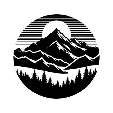 Gün batımı siluet mesafeden dağ