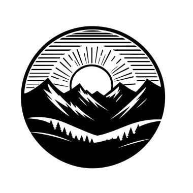 Gün batımı siluet mesafeden dağ