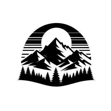 Gün batımı siluet mesafeden dağ