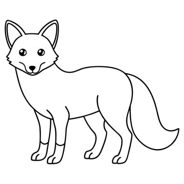  Beyaz arkaplanda tilki renklendirme sayfası satırı