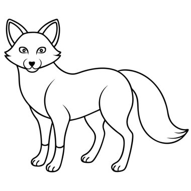  Beyaz arkaplanda tilki renklendirme sayfası satırı