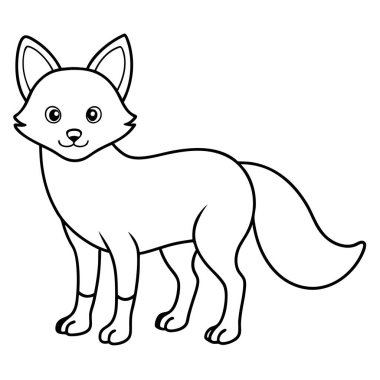  Beyaz arkaplanda tilki renklendirme sayfası satırı