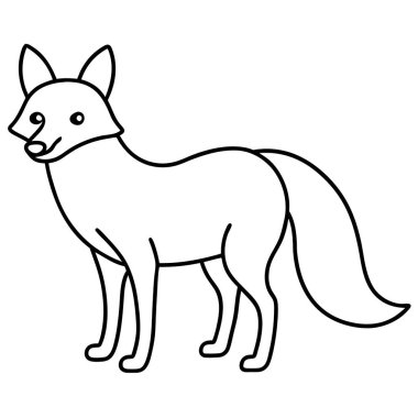  Beyaz arkaplanda tilki renklendirme sayfası satırı