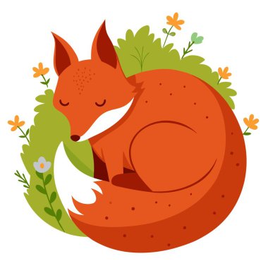 İlginç bir tilki çizimi tasarımı