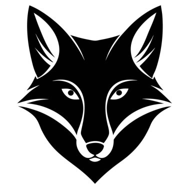 beyaz arkaplanda tilki silueti vektörü