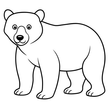 beyaz arkaplanda ayı boyama sayfası satırı