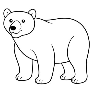 beyaz arkaplanda ayı boyama sayfası satırı