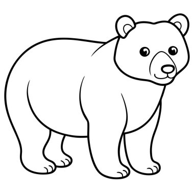 beyaz arkaplanda ayı boyama sayfası satırı