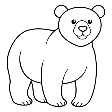 beyaz arkaplanda ayı boyama sayfası satırı